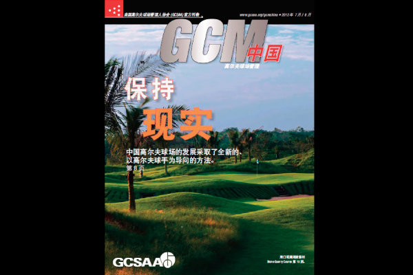 Golf course with ball near flag