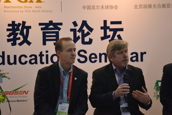 Golf course with ball near flag