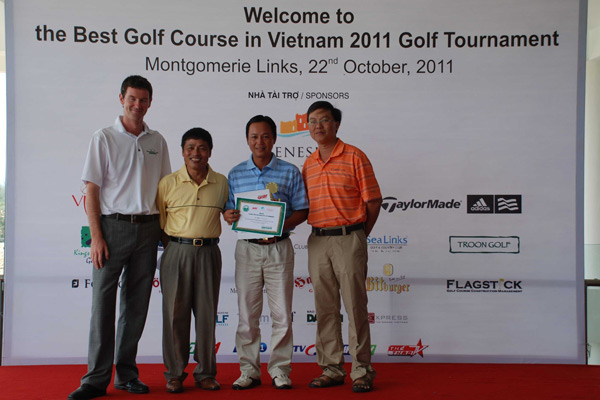 Golf course with ball near flag