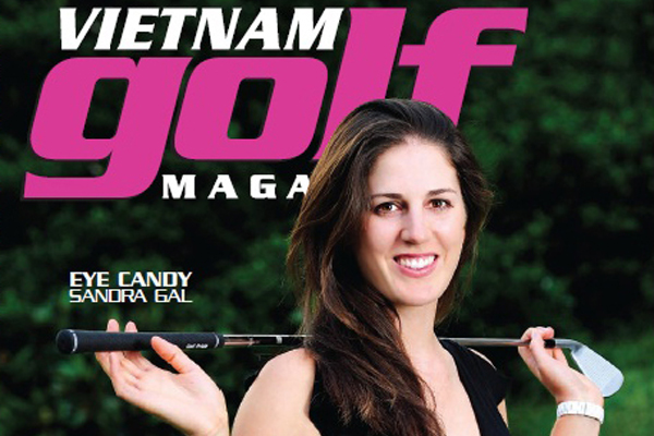 Golf course with ball near flag