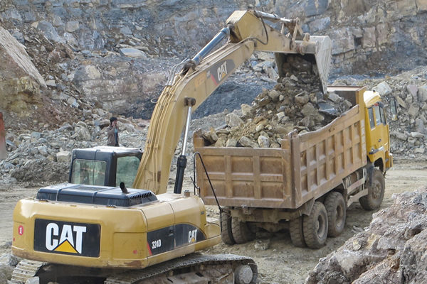 Golf course with ball near flag